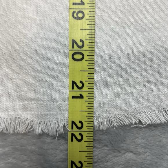 Nicole Miller Linen Blend Blouse Top Womens XL White Long Sleeve Minimalist - Picture 6 of 7